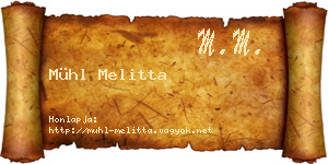 Mühl Melitta névjegykártya